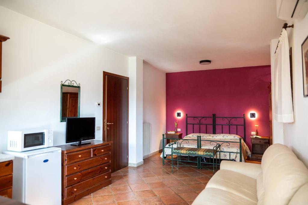 TV a/nebo společenská místnost v ubytování Agriturismo San Bartolomeo