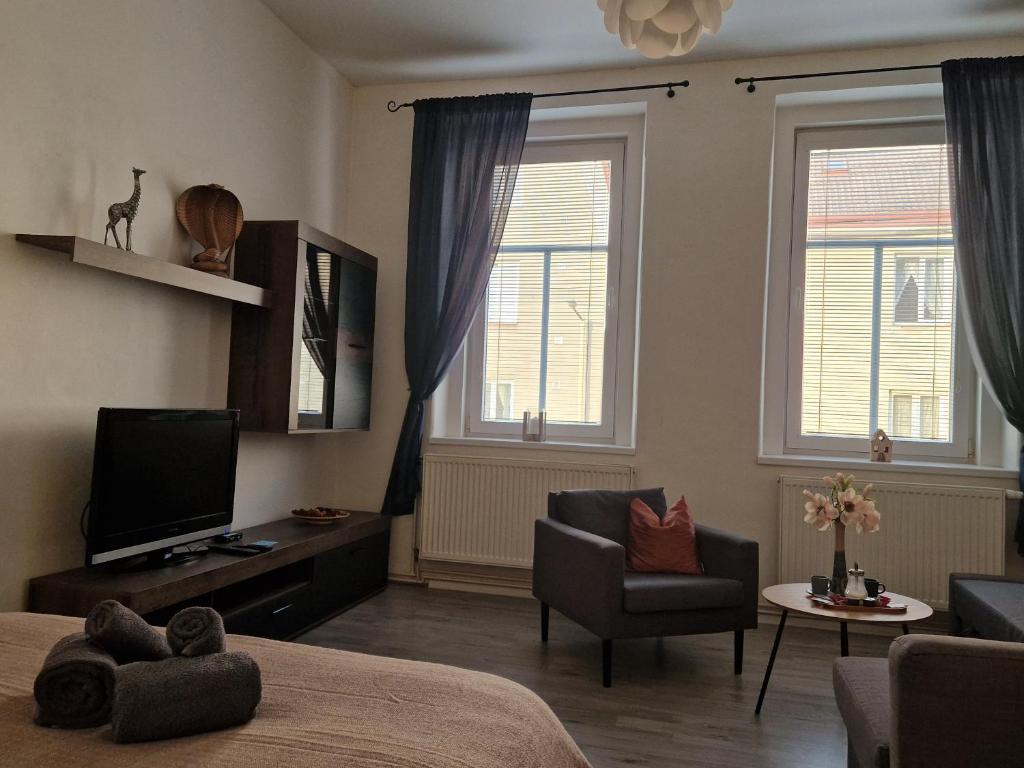 TV a/nebo společenská místnost v ubytování Apartman Kala Česká Lípa