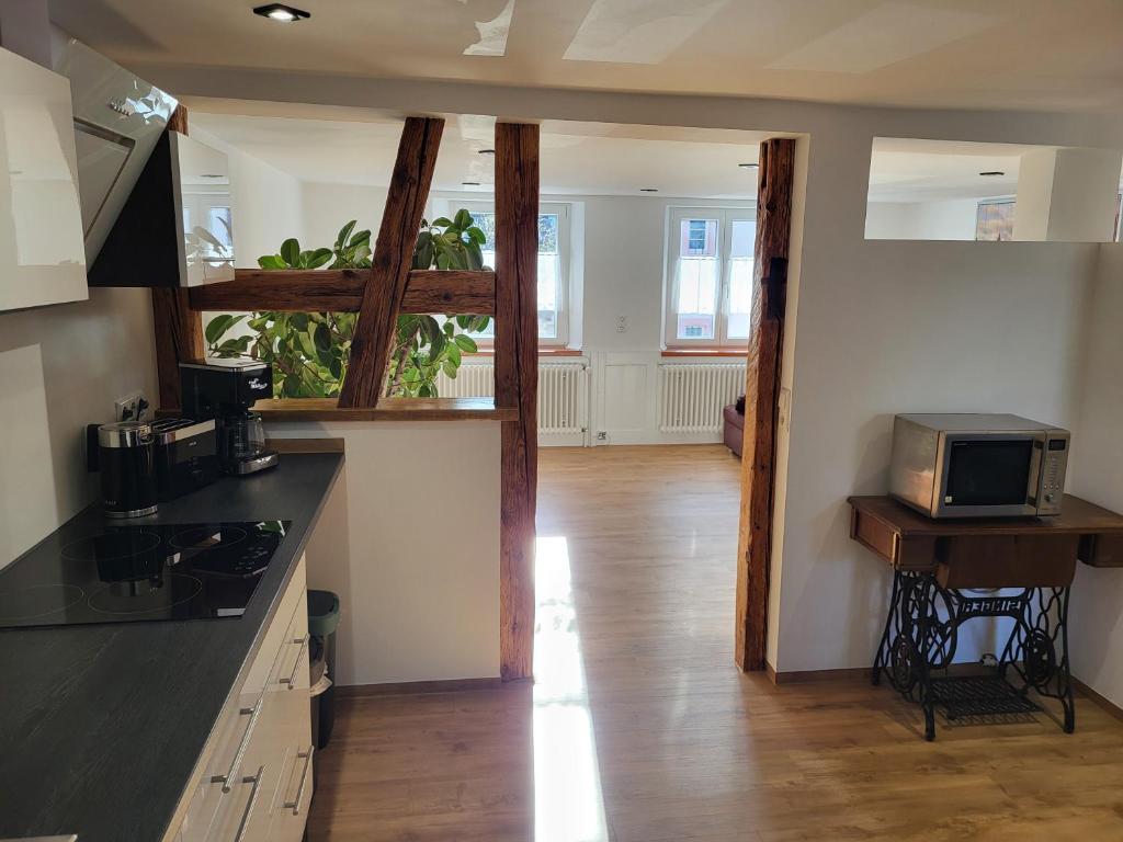 Kuchyň nebo kuchyňský kout v ubytování Ferienwohnung Maja
