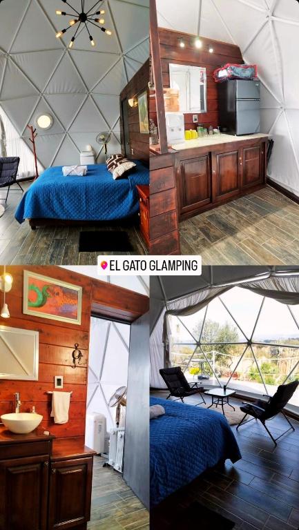 Postel nebo postele na pokoji v ubytování El Gato Glamping con vista a prismas basálticos
