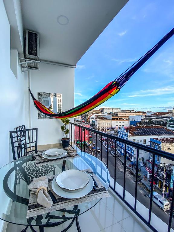 Balkón nebo terasa v ubytování Acorde com Vista para o Rio no Centro de Manaus