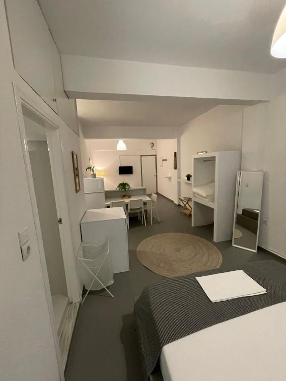 Kuchyň nebo kuchyňský kout v ubytování Spanos Apartments - Panteli