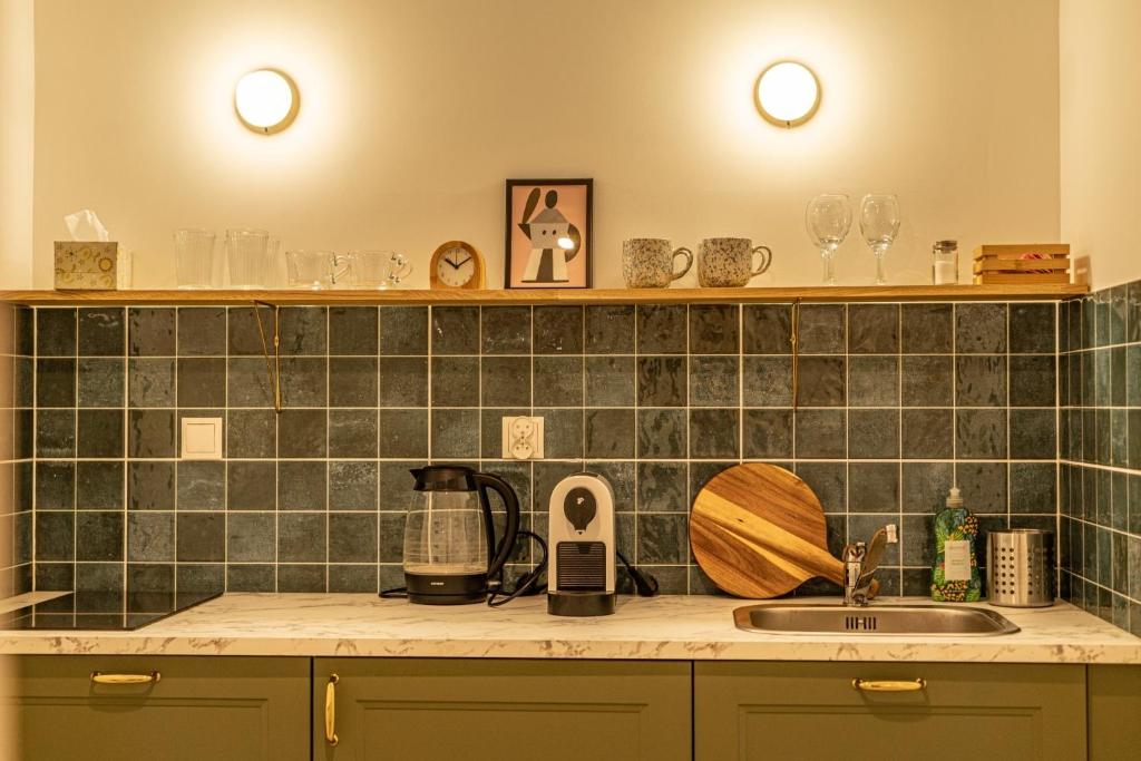 Kuchyň nebo kuchyňský kout v ubytování Cocorico Apartments