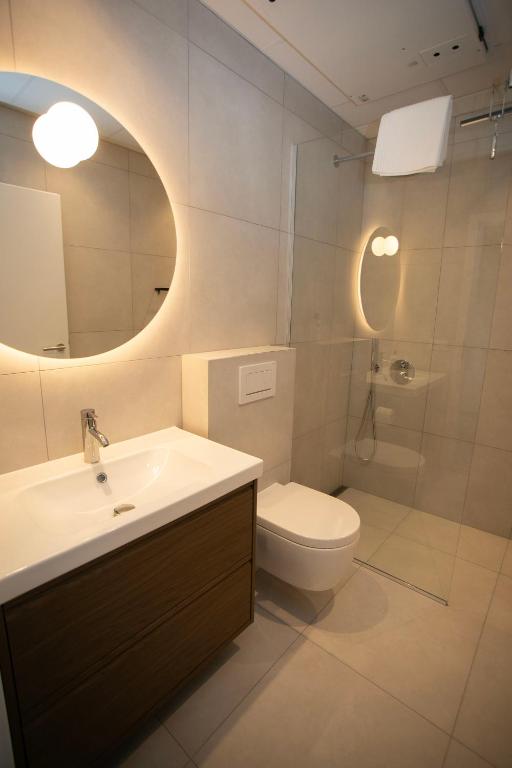 Koupelna v ubytování Skýjaborg Apartments