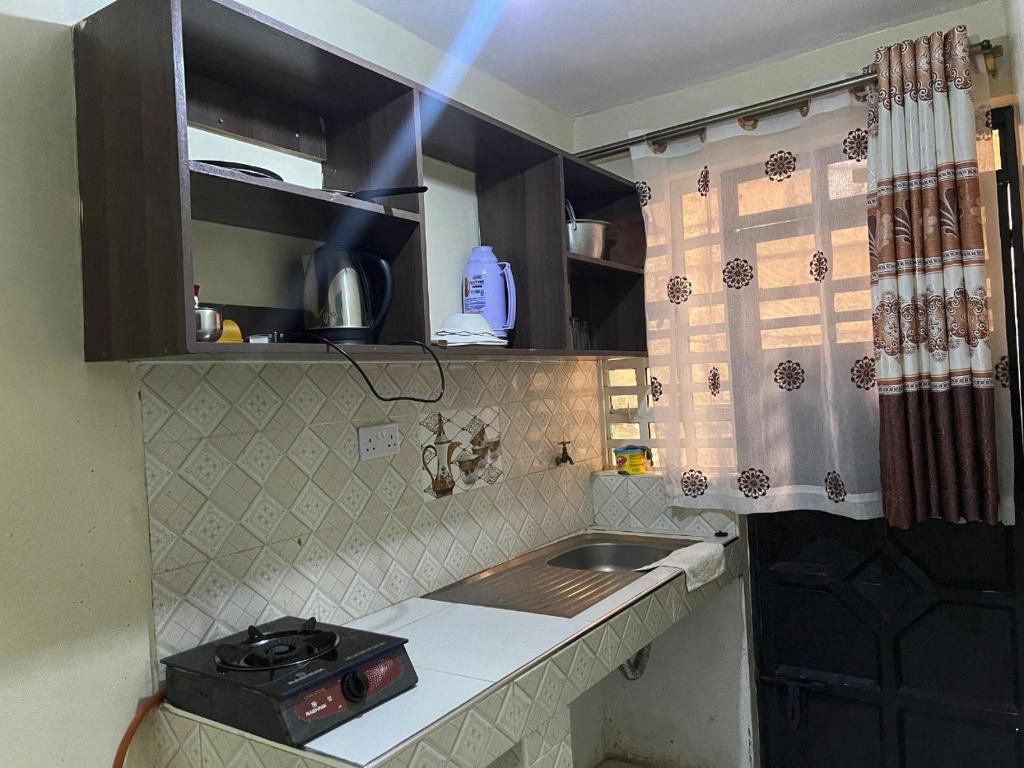 Kuchyň nebo kuchyňský kout v ubytování Dynamic Fully Furnished Apartments in Nairobi, 14 km from Jomo Kenyatta International Airport and the SGR