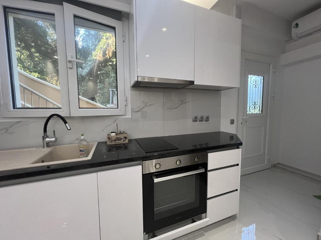 Kuchyň nebo kuchyňský kout v ubytování Teo Apartments Gouvia