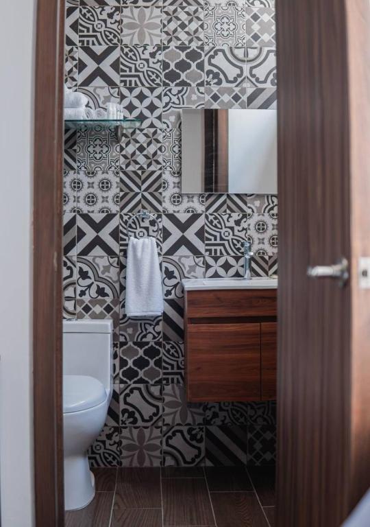 Koupelna v ubytování Hotel Atilana
