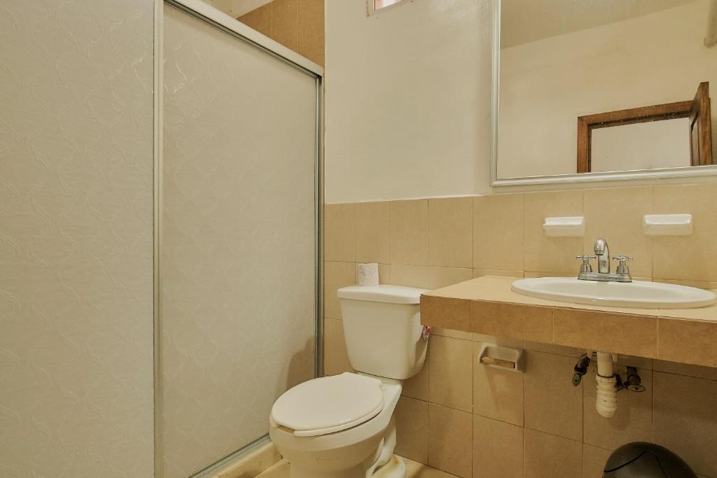 Koupelna v ubytování Hotel Cervantino
