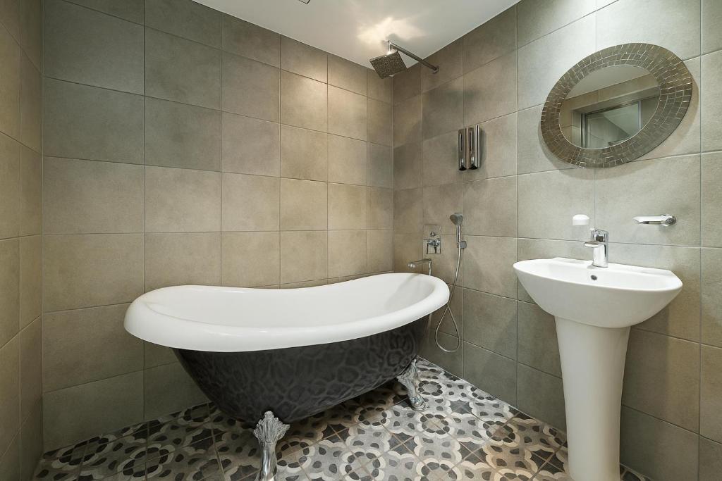 Koupelna v ubytování Hotel Lin