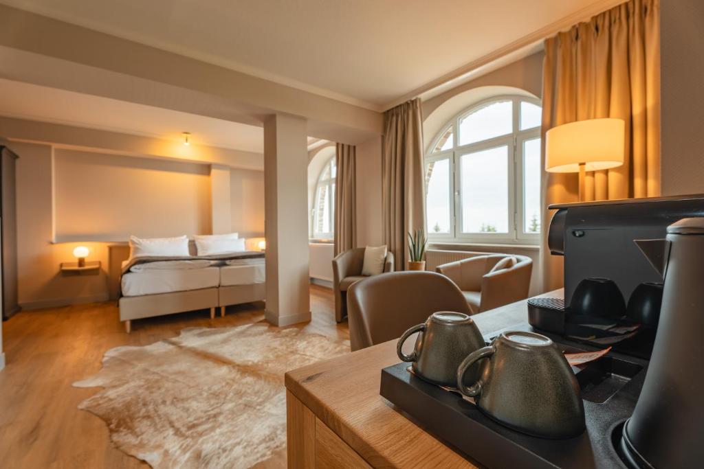 Posezení v ubytování Naturhotel Sachsenbaude Oberwiesenthal