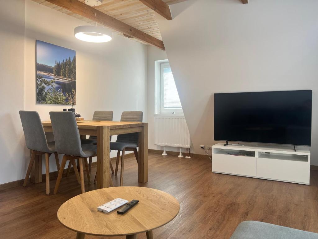 TV a/nebo společenská místnost v ubytování Apartment Lipno Hůrka