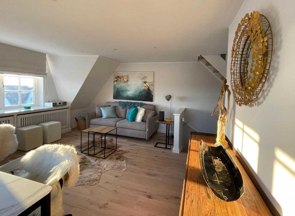 Posezení v ubytování Ferienwohnung Wattteufel