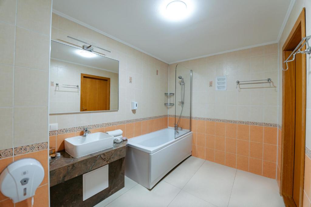 Koupelna v ubytování Villa Arus