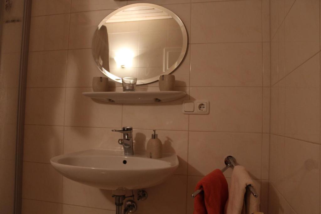 Koupelna v ubytování Gästehaus Glaubenstein