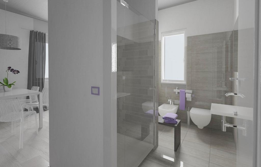 Koupelna v ubytování Hotel Tre Rose