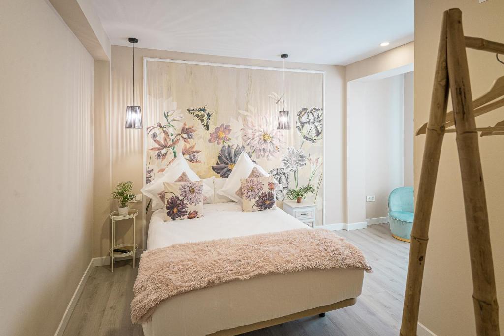 Postel nebo postele na pokoji v ubytování Hostal Plaza Boutique - Solo adultos