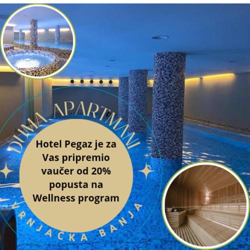 Bazén v ubytování Duma Apartmani Vrnjačka Banja nebo v jeho okolí