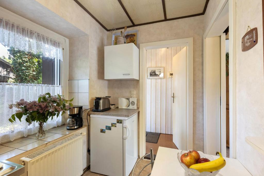 Kuchyň nebo kuchyňský kout v ubytování Ferienwohnung am Bloschk
