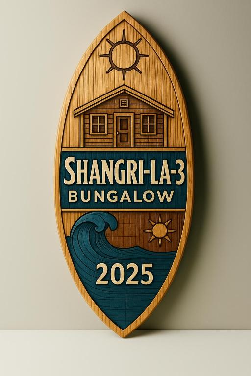 a sign for the shangri la clubhouse at Бунгало Шангри Ла-3, плаж Градина in Sozopol