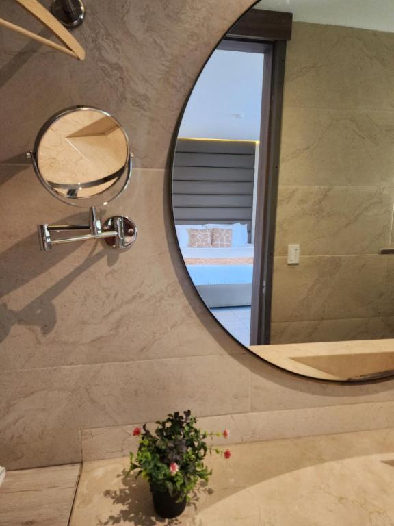 Koupelna v ubytování Hotel y Cabañas Covemar