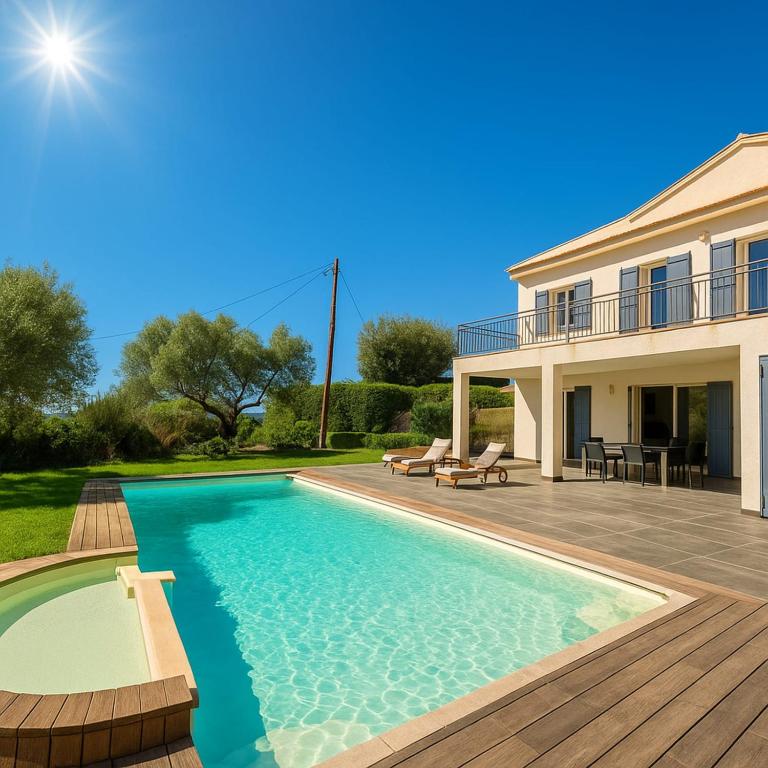 une piscine devant une maison dans l'établissement Altimare - Pool Terrace Relaxing stay - by TGB, à Pietrosella