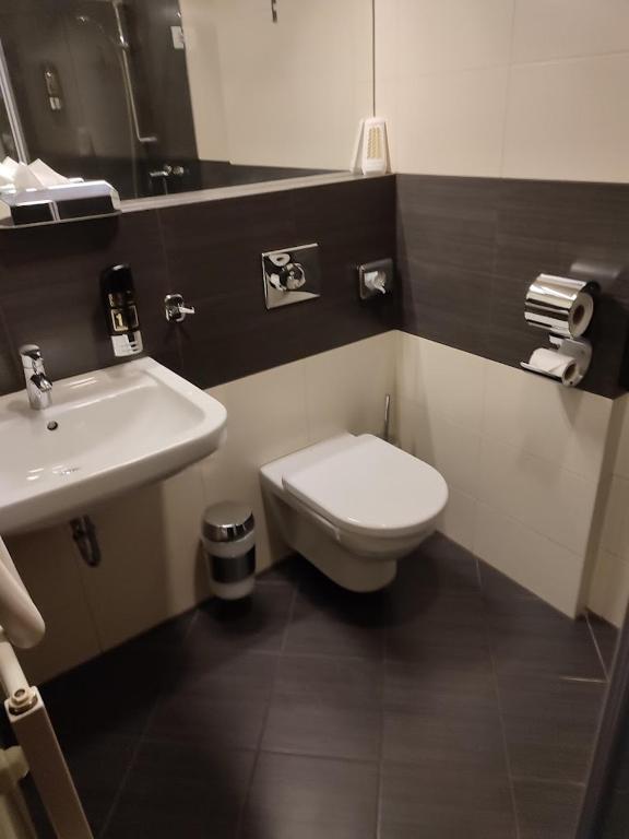 Koupelna v ubytování Hotelik Košice