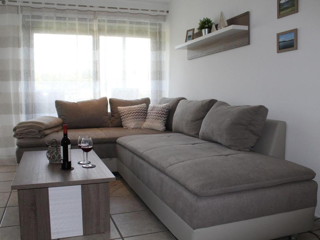 Posezení v ubytování Ferienwohnung Am Fischteich