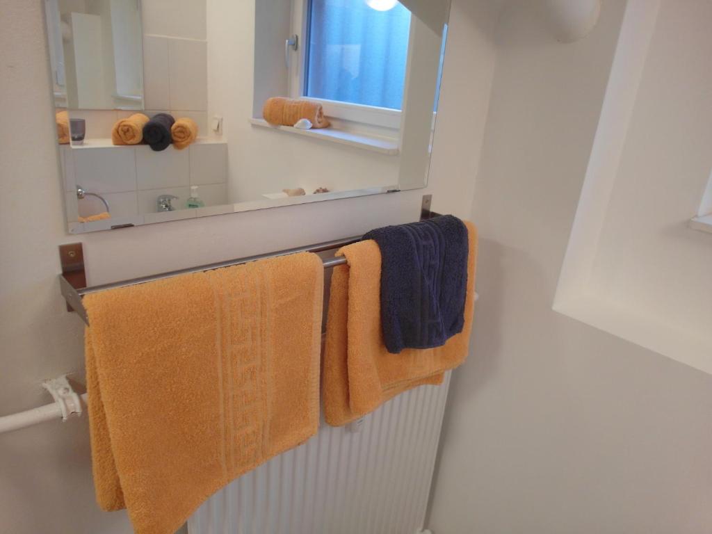 Koupelna v ubytování Am Forsthaus Gravenbruch