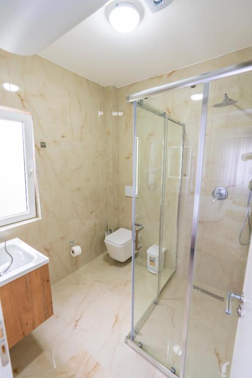 Koupelna v ubytování Hotel Shkodra Comfort