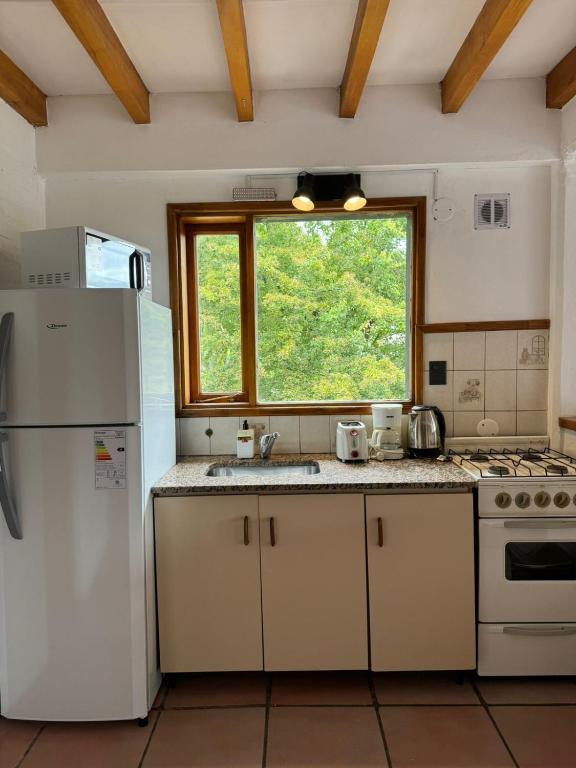 Kuchyň nebo kuchyňský kout v ubytování Cabañas La Cascada Huilen