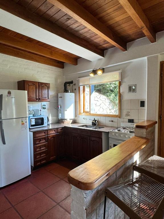 Kuchyň nebo kuchyňský kout v ubytování Cabañas La Cascada Huilen