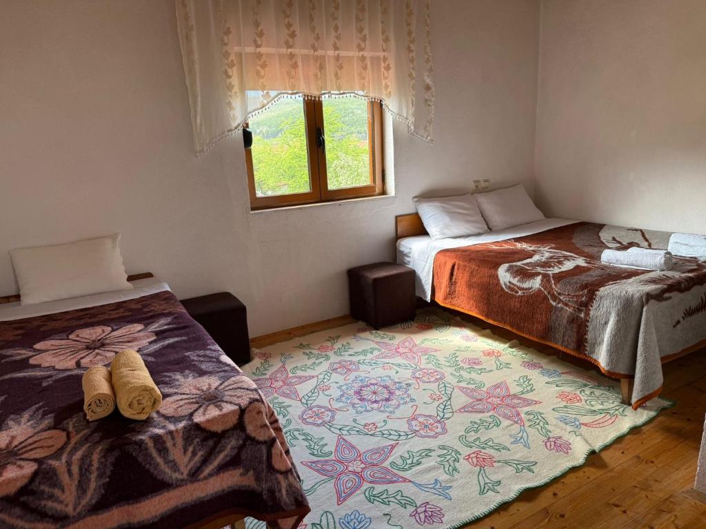 Postel nebo postele na pokoji v ubytování Prespa`s Balcony Guesthouse