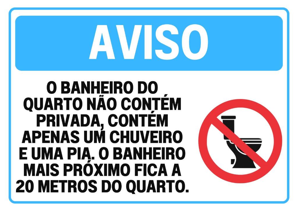 a sign with a no drinking sign on it at Balneário Rio Agua Viva - Chalé com Ventilador in Areia