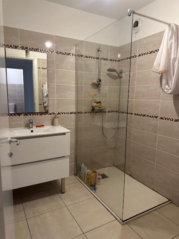 Koupelna v ubytování Chambre