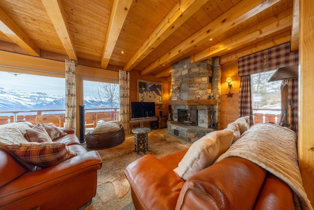 Chalet Chafrebelle - sauna & view - Resim 9