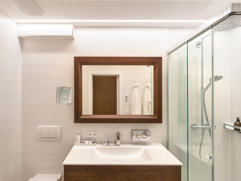 Koupelna v ubytování Hotel Zinnkrügl