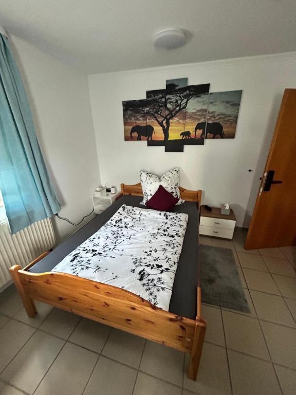 Postel nebo postele na pokoji v ubytování Franken Zimmer