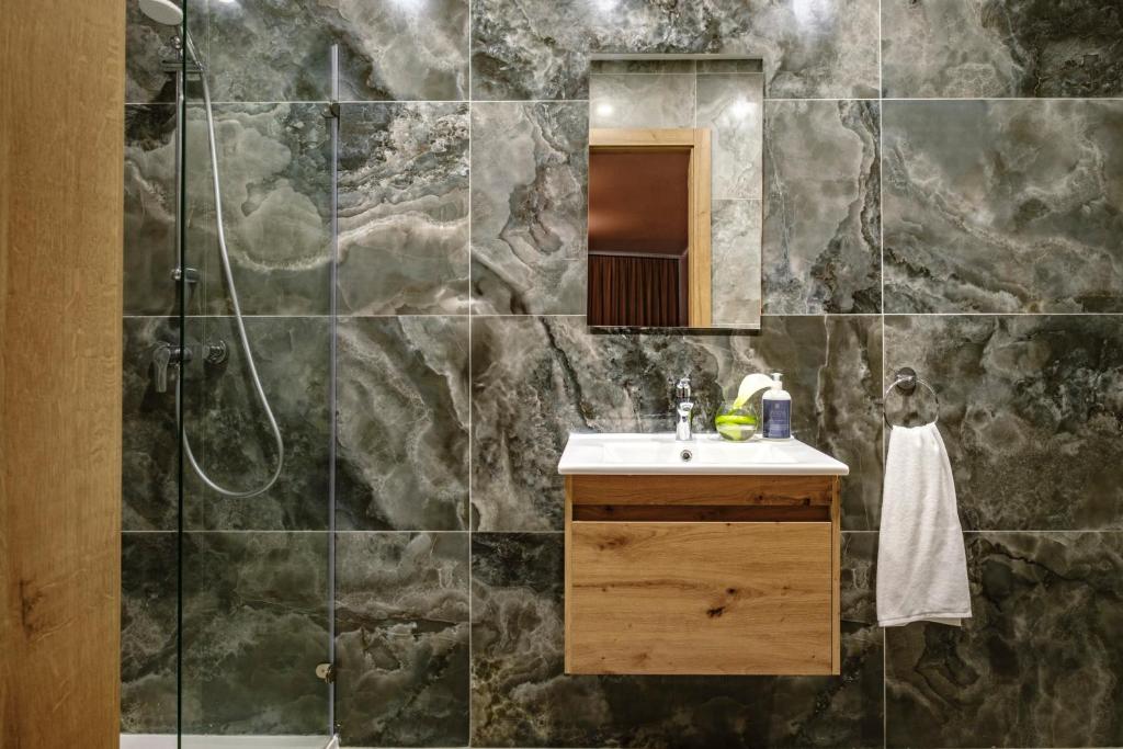 Koupelna v ubytování Spinola Hotel