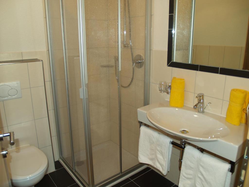Koupelna v ubytování alpinea Appartements