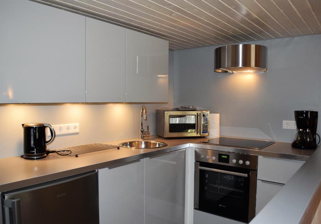 Kuchyň nebo kuchyňský kout v ubytování Landhaus Bornemann