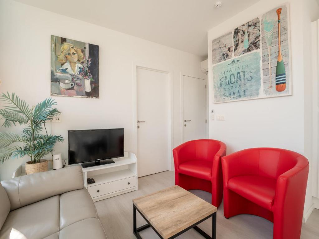 TV a/nebo společenská místnost v ubytování Holiday Home New Dahlia 17 by Interhome