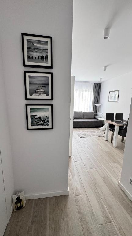Televízia a/alebo spoločenská miestnosť v ubytovaní Apartament GreyAppart