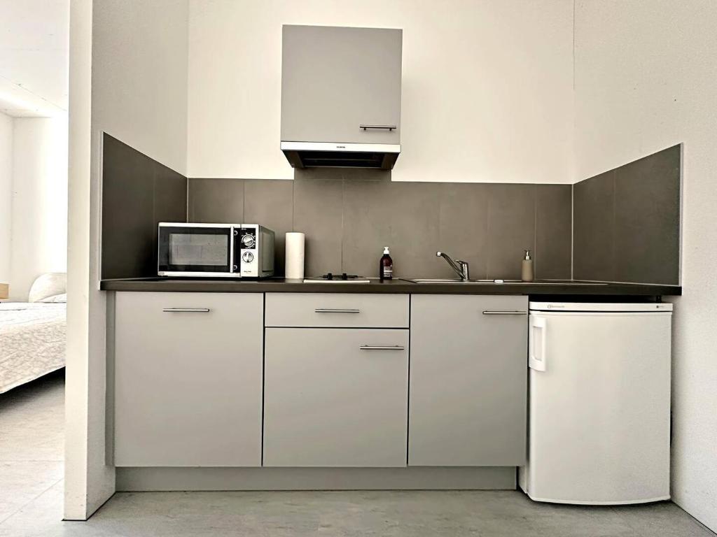 Kuchyň nebo kuchyňský kout v ubytování Modern Studio, haut de Lausanne