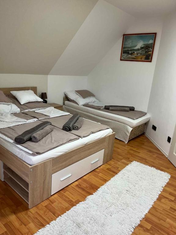 Posteľ alebo postele v izbe v ubytovaní Apartment Gyenesdias 19