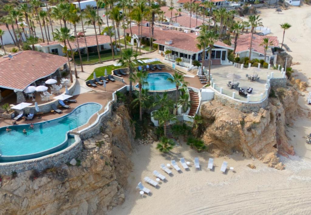 an aerial view of a resort with two pools at Punta Pescadero Paradise Hotel & Villas in Los Barriles