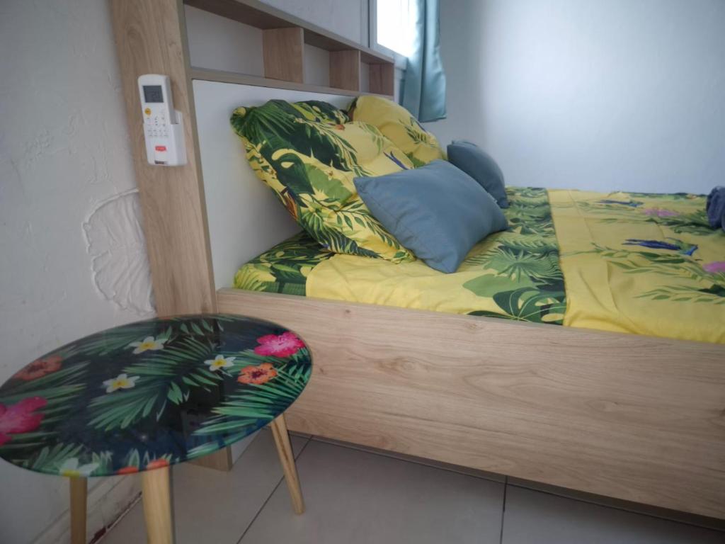 Postel nebo postele na pokoji v ubytování Escale Foyal