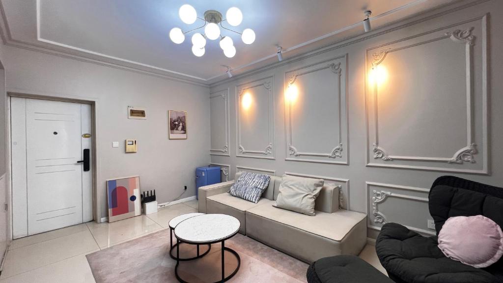 Istumisnurk majutusasutuses Duowei Executive Apartment Changsha Branch Wuyi Square Branch