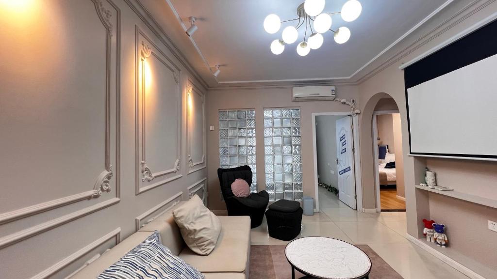 Istumisnurk majutusasutuses Duowei Executive Apartment Changsha Branch Wuyi Square Branch