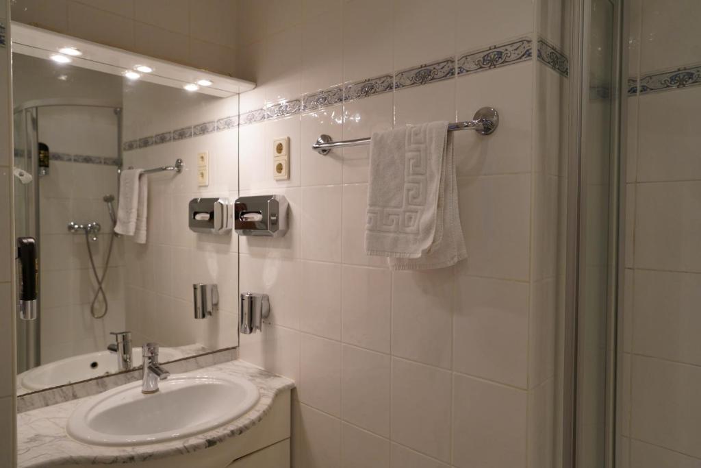 Koupelna v ubytování Hotel Xantener Eck