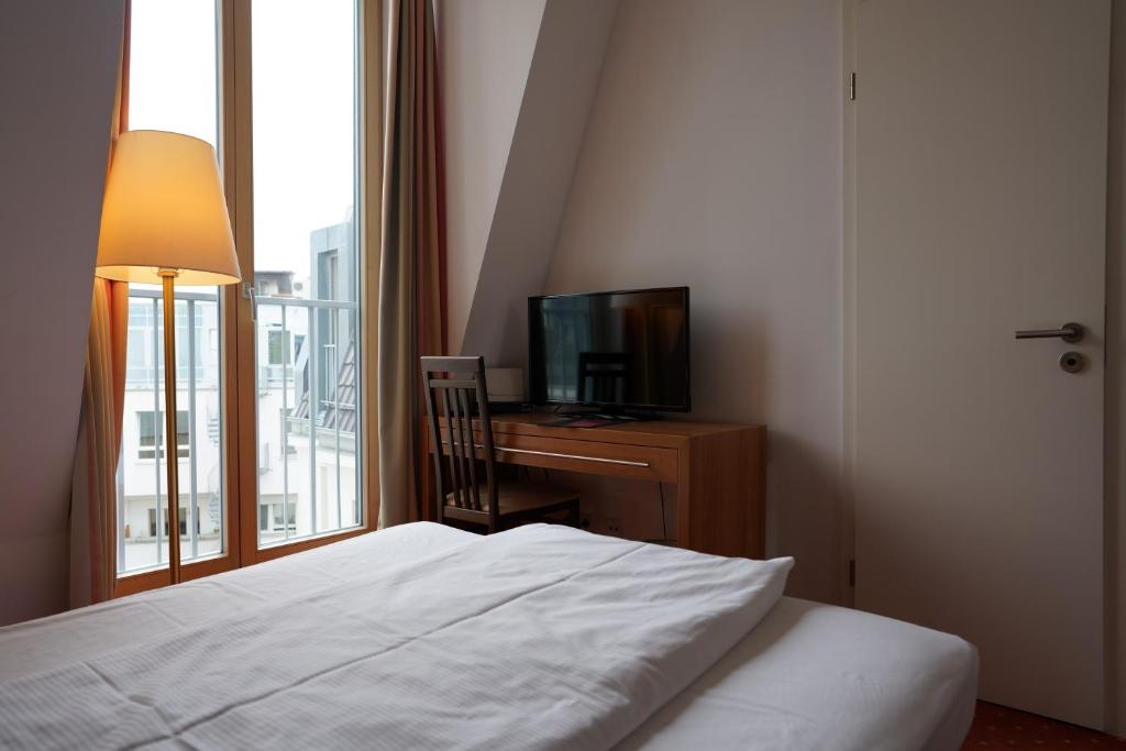 TV a/nebo společenská místnost v ubytování Hotel Ambert